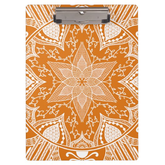 Pumpkin Pie Mandala Klemmbrett (Vorderseite)