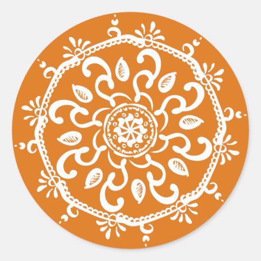 Pumpkin Pie Mandala Runder Aufkleber (Vorderseite)