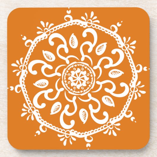 Pumpkin Pie Mandala Untersetzer (Vorderseite)
