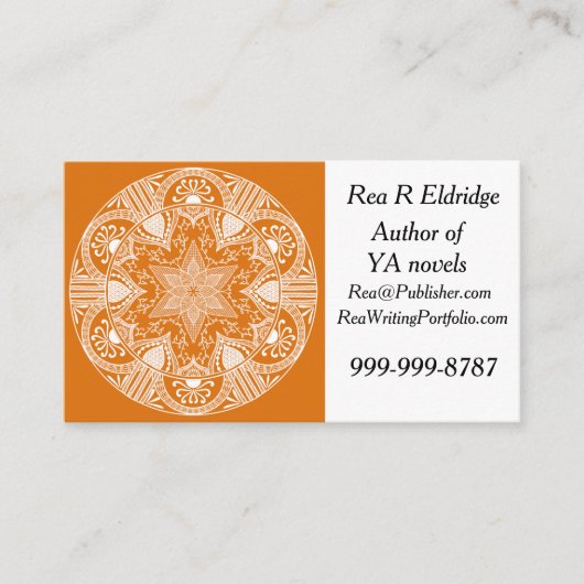 Pumpkin Pie Mandala Visitenkarte (Vorderseite)