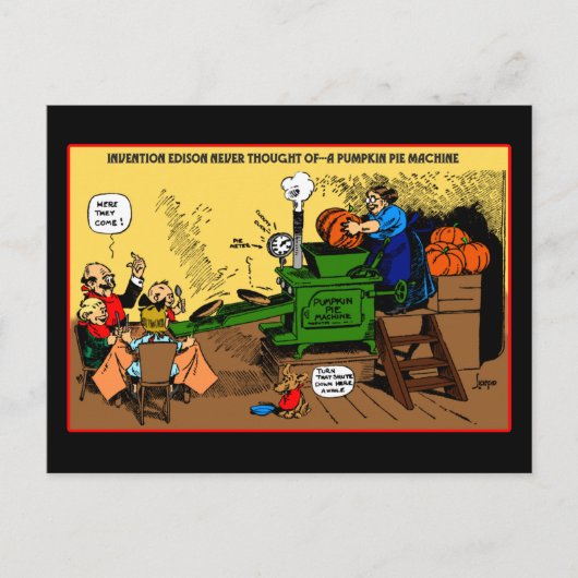 Pumpkin Pie Maschine Urlaub Postkarte (Vorderseite)