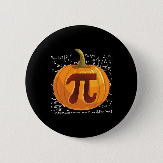 Pumpkin Pie Mathe Fun Halloween Erntedank Pi Day Button (Vorderseite)