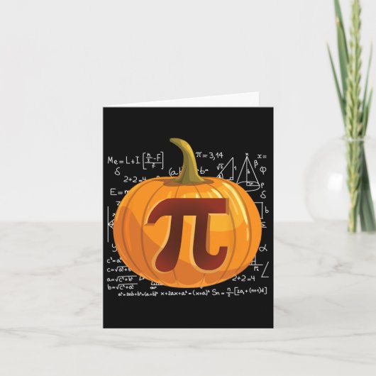 Pumpkin Pie Mathe Fun Halloween Erntedank Pi Day Karte (Vorderseite)