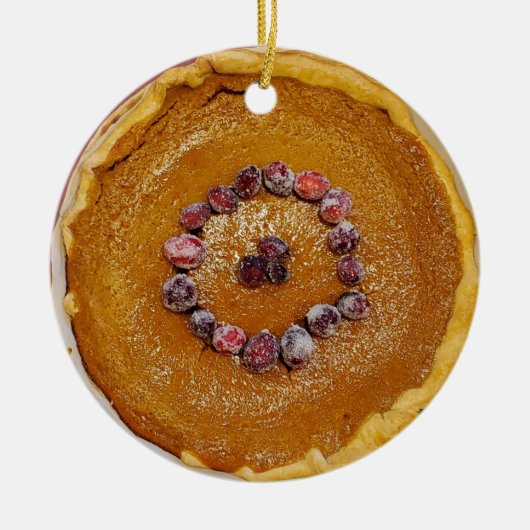 Pumpkin Pie mit Cranberries Weihnachten Keramik Ornament (Vorne)