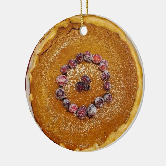 Pumpkin Pie mit Cranberries Weihnachten Keramik Ornament (Links)