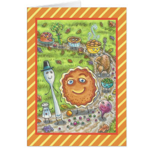 PUMPKIN PIE PARADE ERNTEDANK GREETING CARD Vers