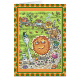 PUMPKIN PIE PARADE ERNTEDANK GREETING CARD Vers