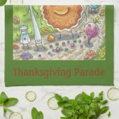 PUMPKIN PIE PARADE, FUN ERNTEDANK KÜCHE TOWEL GESCHIRRTUCH (Gefaltet)
