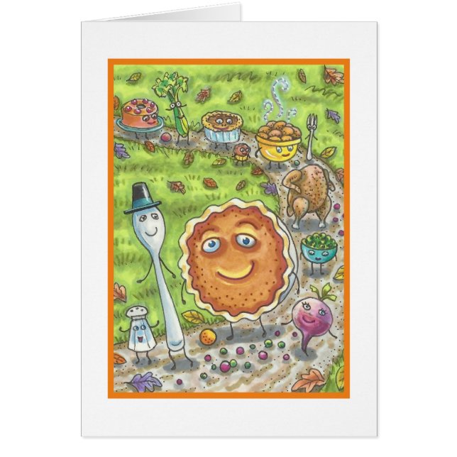 PUMPKIN PIE PARADE THANKSGIVING GREETING CARD B (Vorne)