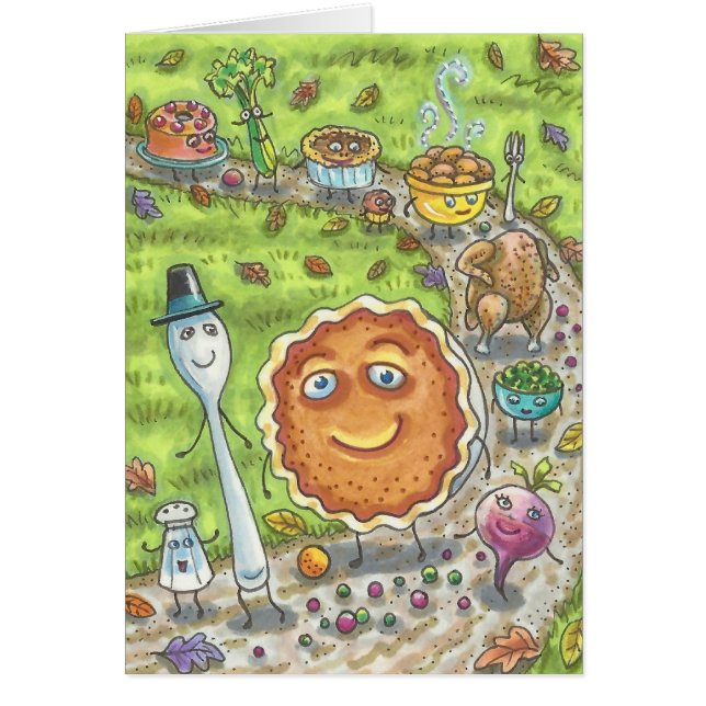 PUMPKIN PIE PARADE THANKSGIVING GREETING CARD B (Vorne)