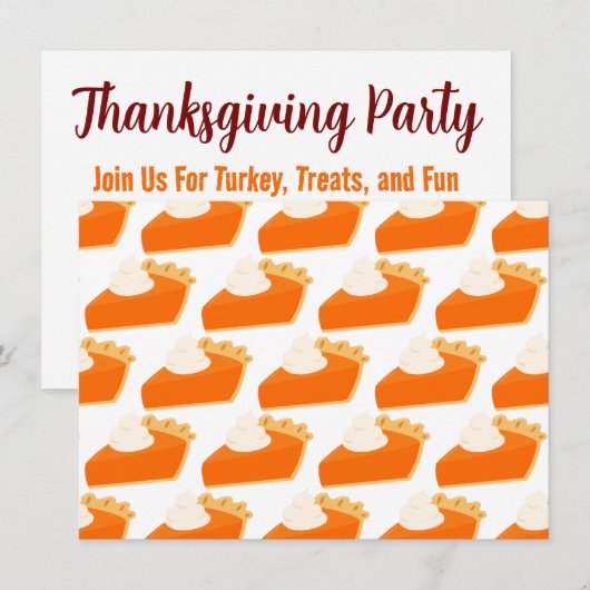 Pumpkin Pie Pattern Einladung (Vorne/Hinten)