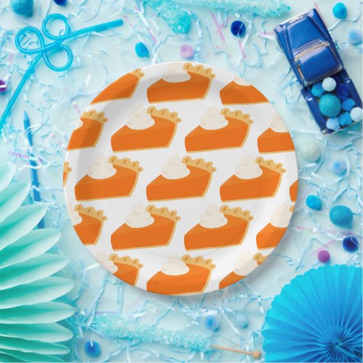 Pumpkin Pie Pattern Pappteller (Party)