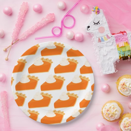 Pumpkin Pie Pattern Pappteller (Party)