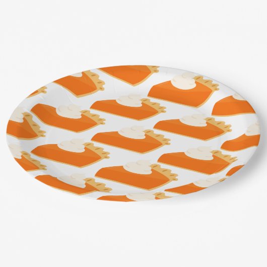 Pumpkin Pie Pattern Pappteller (Schrägansicht)