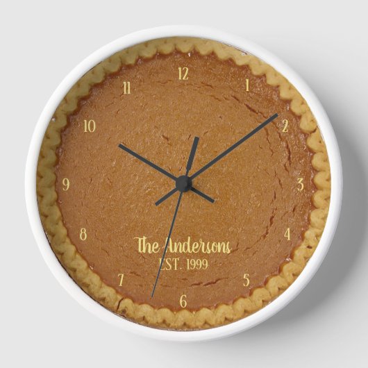 Pumpkin Pie Pie O'Clock Personalisierte Uhr (Vorderseite)