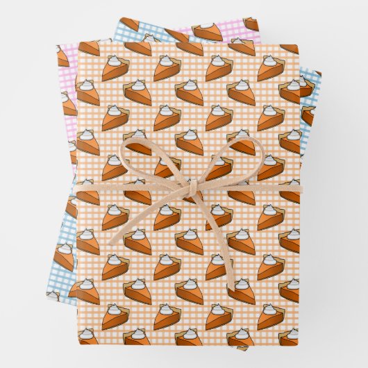 Pumpkin Pie Plaid Thanksgiving Pattern Geschenkpapier Set (Beispiel)