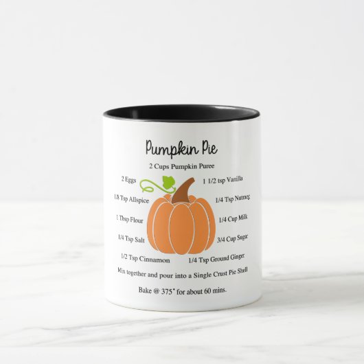 Pumpkin Pie Recipe Tasse (Zentrum)