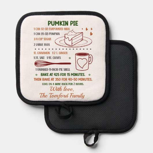 Pumpkin Pie Recipe Topflappen (Vorderseite/Rückseite)