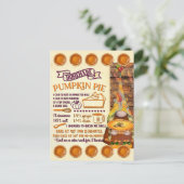 Pumpkin Pie Rezept Card Gnome | Postkarte (Stehend Vorderseite)
