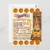 Pumpkin Pie Rezept Card Gnome | Postkarte (Vorne/Hinten)