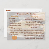 Pumpkin Pie Rezept Card Postkarte (Vorne/Hinten)