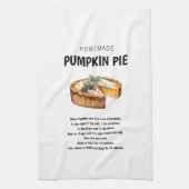 Pumpkin Pie Rezept - Gemütliches Herbstgeschenk Geschirrtuch (Vertikal)