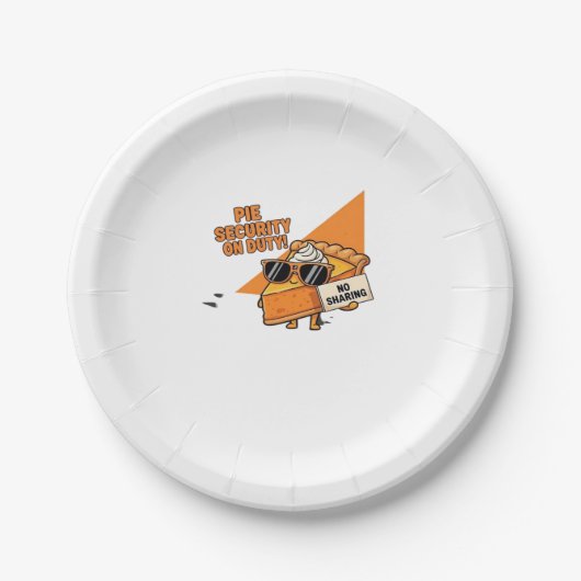 Pumpkin Pie Security Guard Funny Erntedank über Pappteller (Vorderseite)