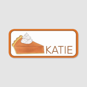 Pumpkin Pie Slice Erntedank Dessert Bäckerei Leben Namensschild