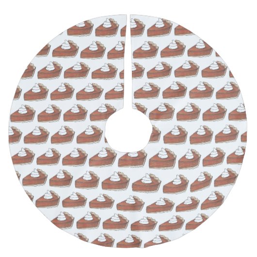 Pumpkin Pie Slice Erntedank Polyester Weihnachtsbaumdecke (Vorderseite)