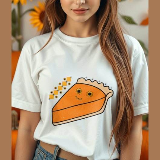 Pumpkin Pie Slice mit Sonnenblumenaugen Tri-Blend Shirt