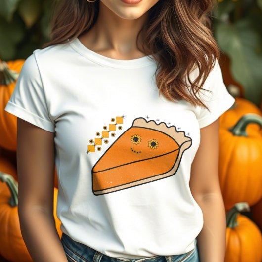 Pumpkin Pie Slice mit Sonnenblumenaugen Tri-Blend Shirt