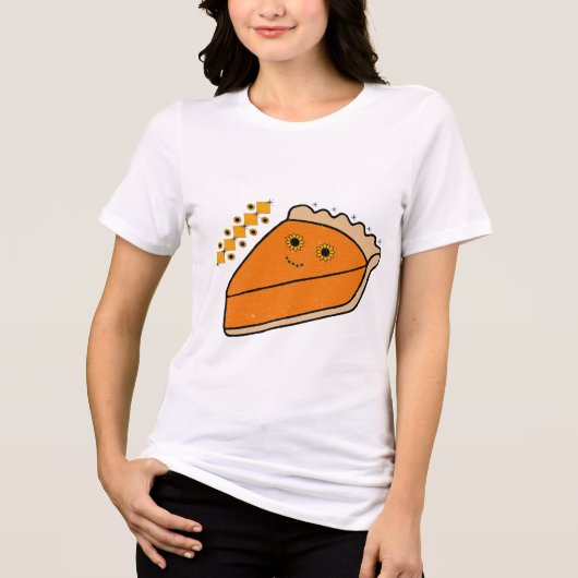 Pumpkin Pie Slice mit Sonnenblumenaugen Tri-Blend Shirt (Vorderseite)