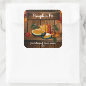 Pumpkin Pie Sq Label Quadratischer Aufkleber (Tasche)