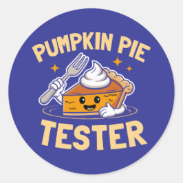 Pumpkin Pie Tester Erntedank Runder Aufkleber