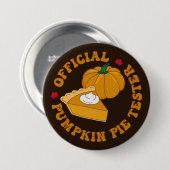 Pumpkin Pie Tester Funny Kids Erntedank Button (Vorne & Hinten)