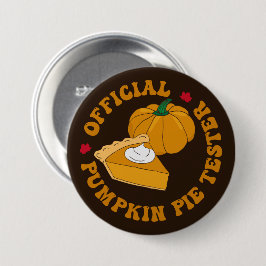 Pumpkin Pie Tester Funny Kids Erntedank Button