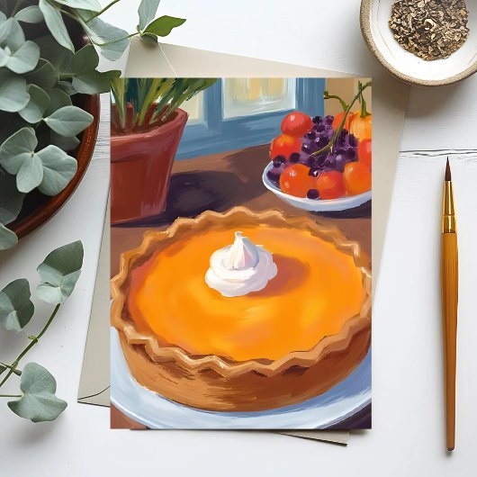 Pumpkin Pie | Thanksgiving Watercolor Painting Postkarte