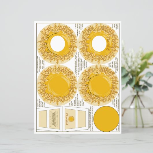 Pumpkin Pie Thanky Erntedank Tischkarte Rahmen (Stehend Vorderseite)