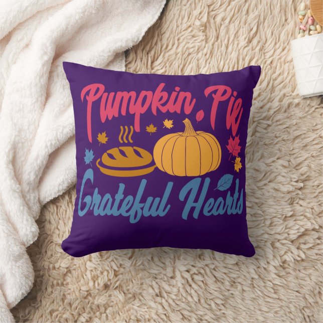 Pumpkin Pie und dankbare Herzen, Erntedank Kissen (Decke)