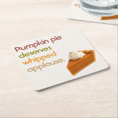 Pumpkin Pie & Whipped Cream Humor Thanksgiving Rechteckiger Pappuntersetzer (angewinkelt)