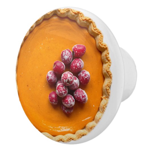 Pumpkin Pie with Sugared Cranberries Keramikknauf (Rechts)