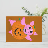 Pumpkin Pig Feiertagskarte (Stehend Vorderseite)