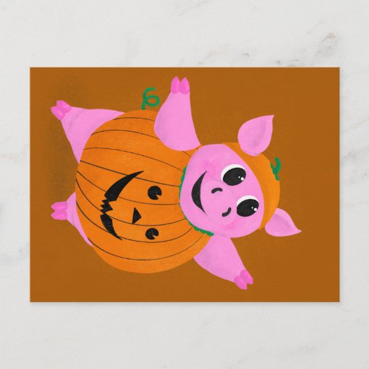 Pumpkin Pig Postkarte (Vorderseite)
