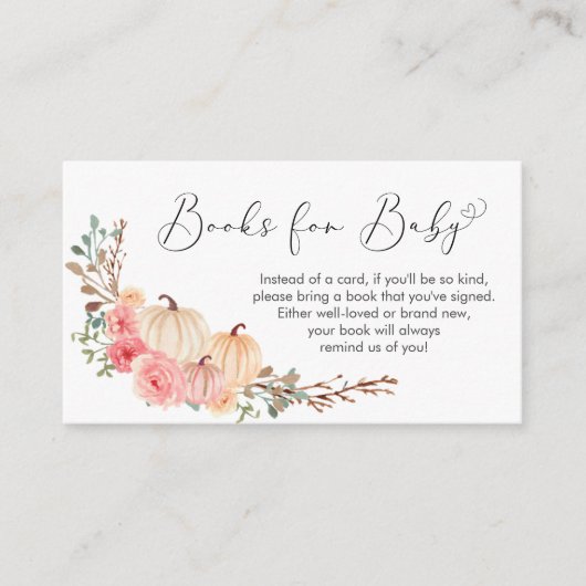 Pumpkin Pink Blumendusche Bücher für Baby Begleitkarte (Vorderseite)