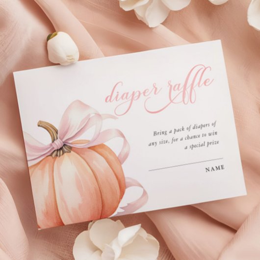 Pumpkin Pink Bow Baby Duschkabine Windelwanne Begleitkarte