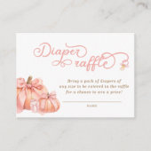 Pumpkin Pink Bow Baby Duschkabine Windelwanne Raff Begleitkarte (Vorderseite)