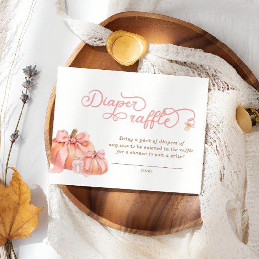 Pumpkin Pink Bow Baby Duschkabine Windelwanne Raff Begleitkarte