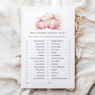 Pumpkin Pink Bow Baby ShowActivity Games