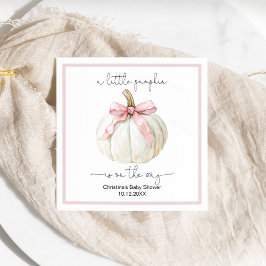 Pumpkin & Pink Bow Babydusche Napkin Serviette