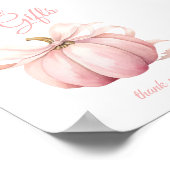Pumpkin Pink Bow Cards & Gifts Table Sign Poster (Ecke)